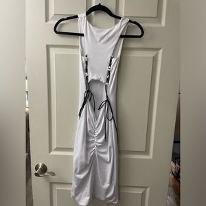 White body con maxi dress